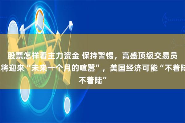 股票怎样看主力资金 保持警惕，高盛顶级交易员说将迎来“未来一个月的喧嚣”，美国经济可能“不着陆”